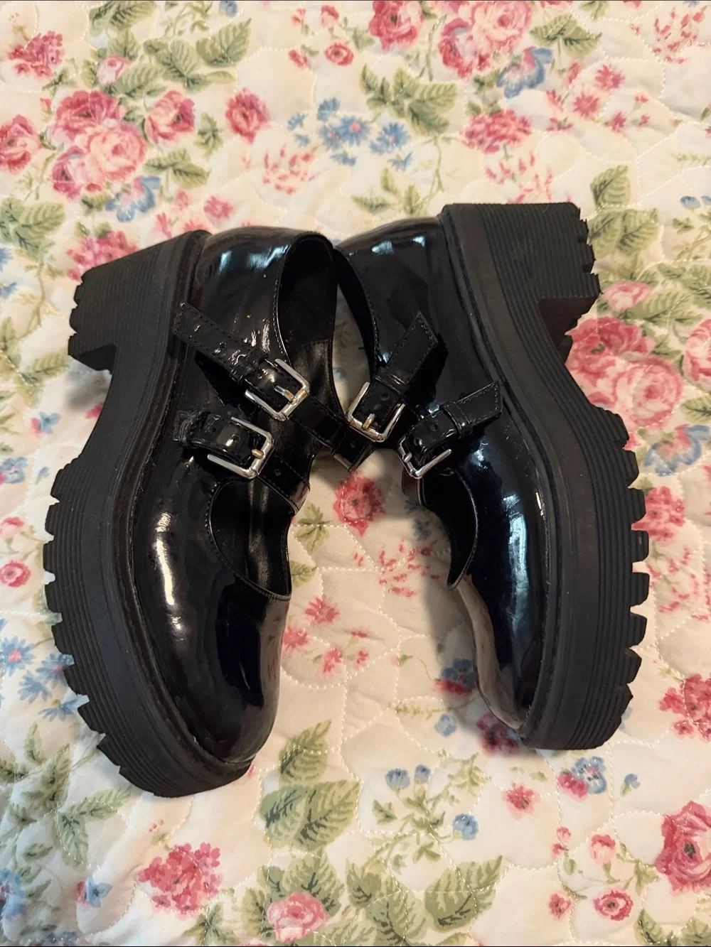 Limelight Girls Black Patent Double-Strap Mary Jane Dress Shoes